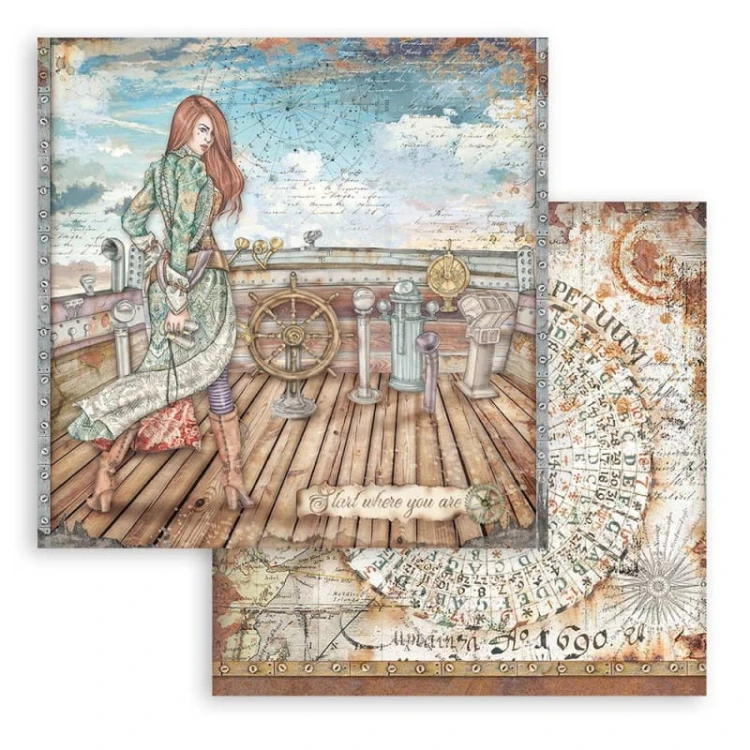 Zestaw papierów 20,3x20,3cm 10szt. Lady Vagabond SBBS49 Stamperia