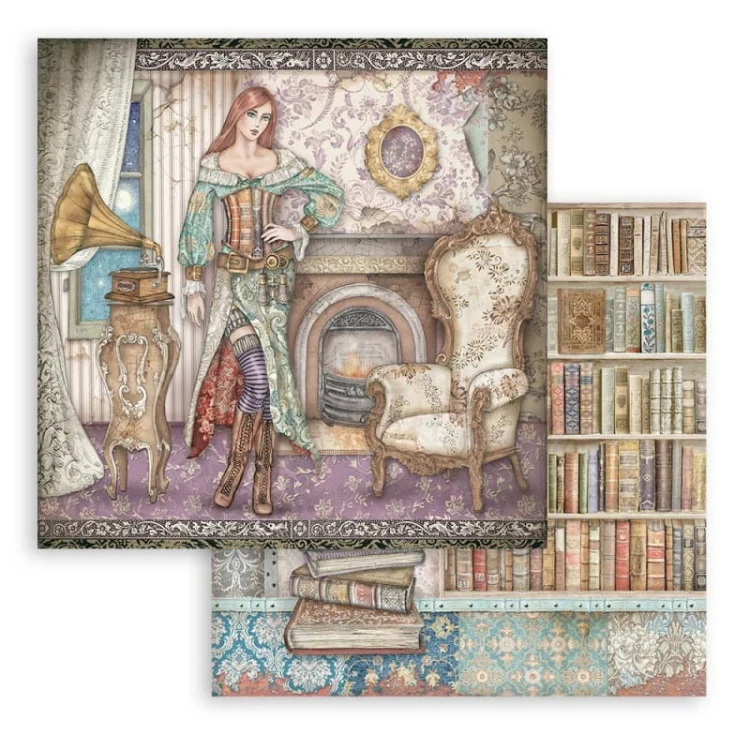 Zestaw papierów 20,3x20,3cm 10szt. Lady Vagabond SBBS49 Stamperia