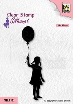 Stempel akrylowy Dziewczynka z balonem SIL112 Nellie's choice
