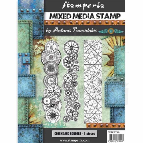 Stempel gumowy 15x20cm Sir Vagabond dekory WTKAT18 Stamperia