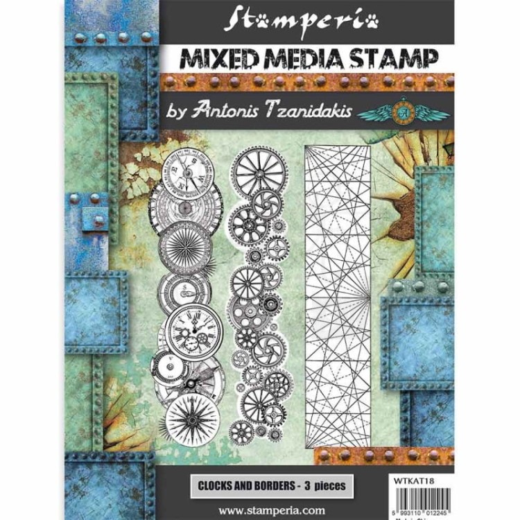Stempel gumowy 15x20cm Sir Vagabond dekory WTKAT18 Stamperia