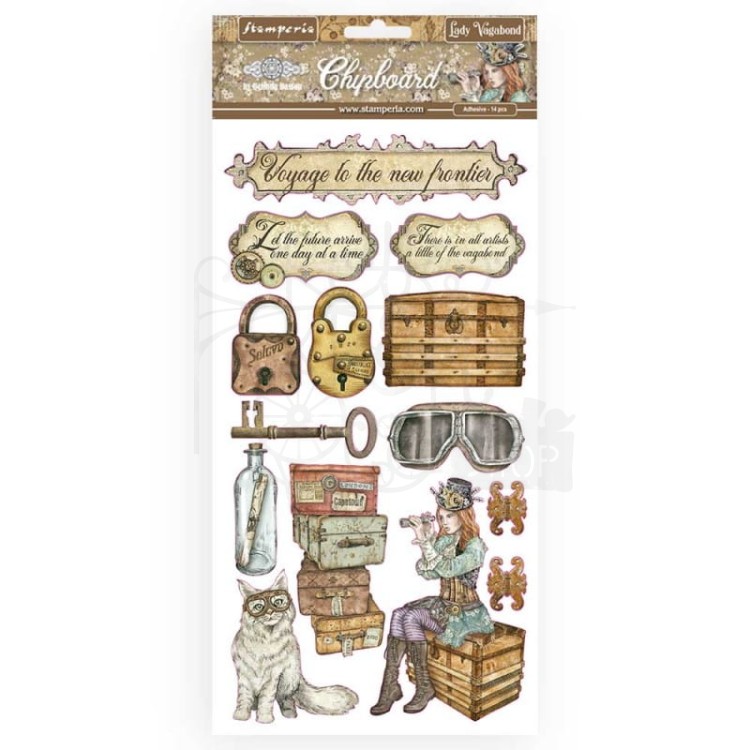 Ozdoby samoprzylepne 15x30cm Lady Vagabond DFLCB18 Stamperia