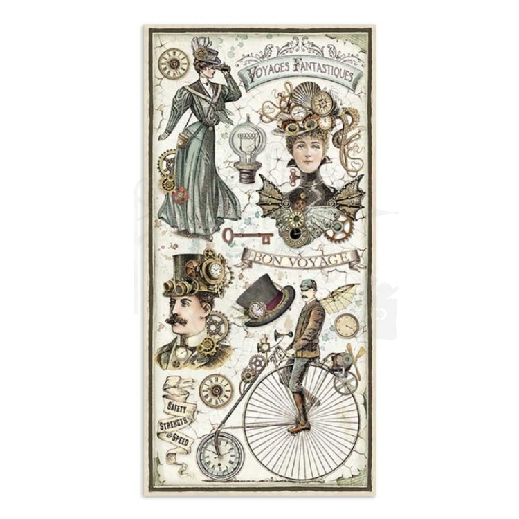 Zestaw papierów 15x30,5cm 10szt Voyages SBBV03 Stamperia