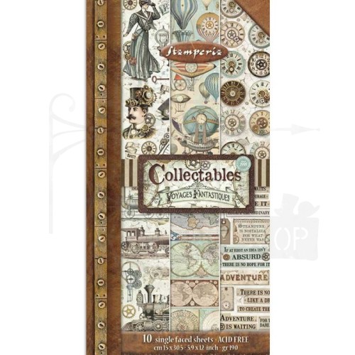 Zestaw papierów 15x30,5cm 10szt Voyages SBBV03 Stamperia