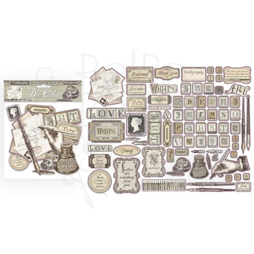 Kształty tekturowe die cuts kolekcja Caligraphy DFLDC21 Stamperia