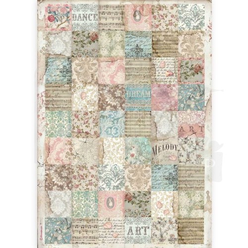 Papier ryżowy A3 Passion Patchwork DFSA3085 Stamperia
