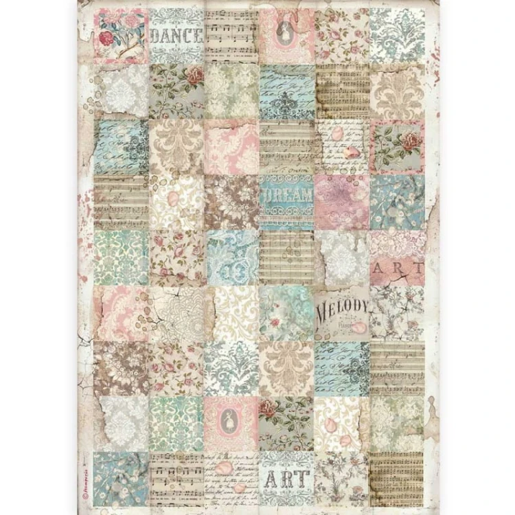 Papier ryżowy A3 Passion Patchwork DFSA3085 Stamperia