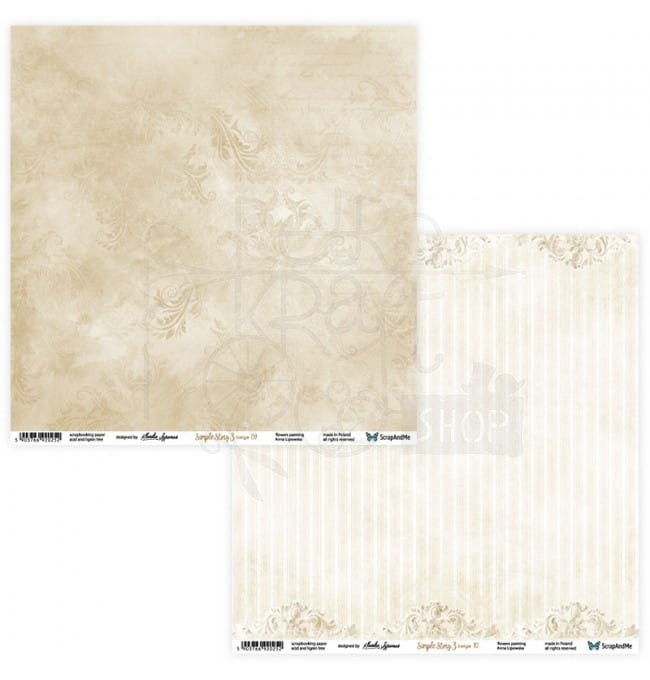 Papier 30x30 Simple Story 3 beige 09/10 SS3b-09/10 ScrapAndMe