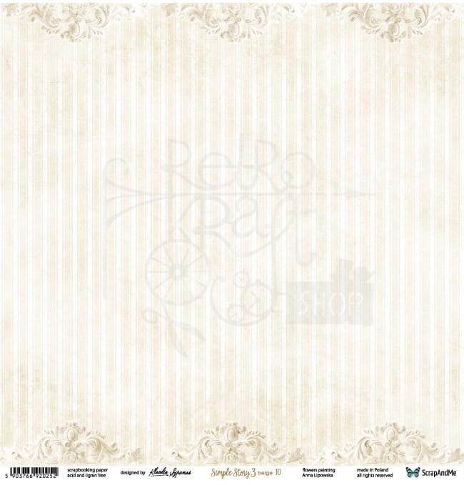 Papier 30x30 Simple Story 3 beige 09/10 SS3b-09/10 ScrapAndMe