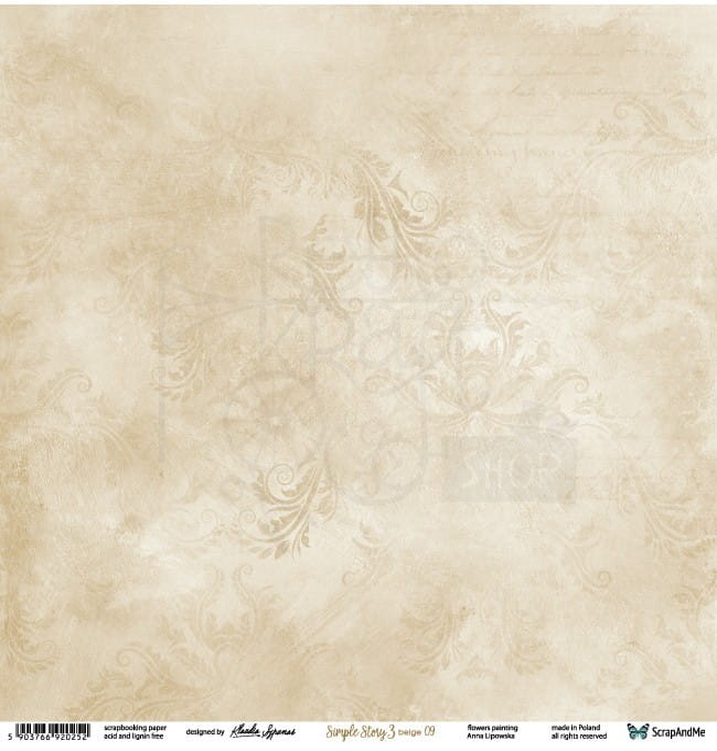 Papier 30x30 Simple Story 3 beige 09/10 SS3b-09/10 ScrapAndMe