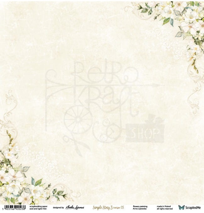 Papier 30x30 Simple Story 3 beige 05/06 SS3b-05/06 ScrapAndMe