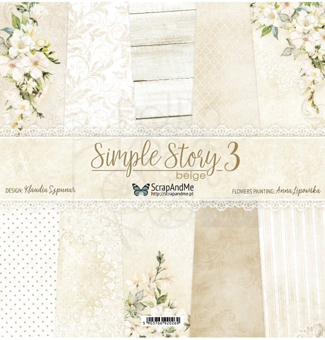 Zestaw papierów 30x30 Simple Story 3 beige SS3b-11 ScrapAndMe