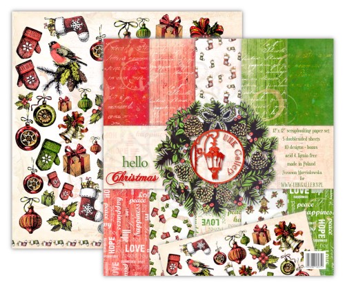Zestaw Papierów 30x30 hello Christmas UHK Gallery