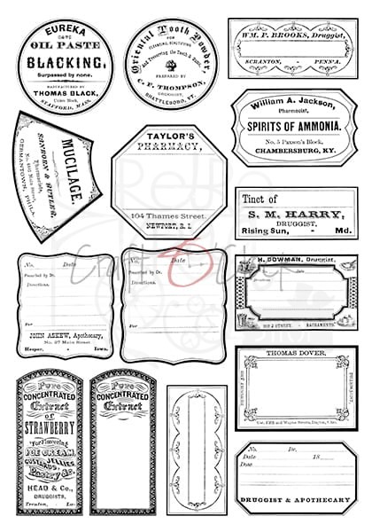 Ozdobne kalki zestaw 21x29,7 cm Clocks Labels CC-MM-ZK-11 Craft O'Clock
