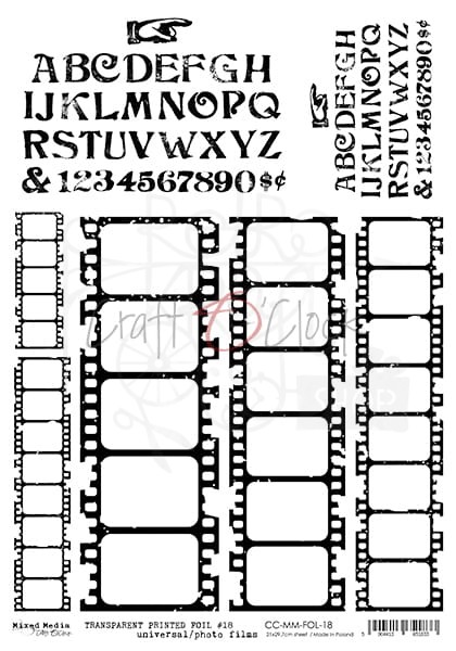 Folia Transparentna A4 Klisza alfabet CC-MM-FOL-18 Craft O'Clock