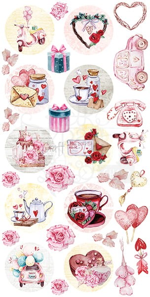 Zestaw etykiet 15 - In Love CC-DIGI-PR15 Craft O'Clock