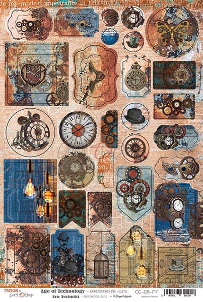 Arkusz tekturek Cardboard Die-Cuts - 20,3x30,5cm Age of Technology CC-CB-F7 Craft O'Clock