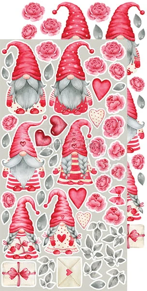 Zestaw dodatkow do wycięcia 08 15,5x30,5cm Charming extras - In Love CC-DOD-CHE-08 Craft O'Clock