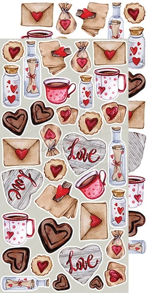 Zestaw dodatkow do wycięcia 08 15,5x30,5cm Charming extras - In Love CC-DOD-CHE-08 Craft O'Clock