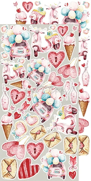 Zestaw dodatkow do wycięcia 08 15,5x30,5cm Charming extras - In Love CC-DOD-CHE-08 Craft O'Clock