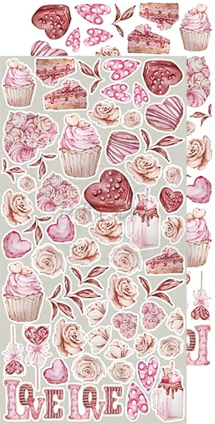 Zestaw dodatkow do wycięcia 08 15,5x30,5cm Charming extras - In Love CC-DOD-CHE-08 Craft O'Clock