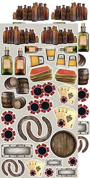 Zestaw dodatkow do wycięcia 05 15,5x30,5cm Charming extras - Men's World CC-DOD-CHE-05 Craft O'Clock