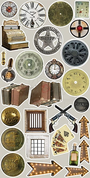 Zestaw dodatkow do wycięcia 05 15,5x30,5cm Charming extras - Men's World CC-DOD-CHE-05 Craft O'Clock