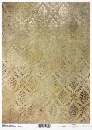 Papier ryżowy A4 tapeta w odcieniu złota, tło R1923 ITD Collection