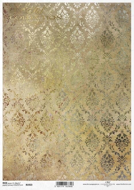 Papier ryżowy A4 tapeta w odcieniu złota, tło R1923 ITD Collection