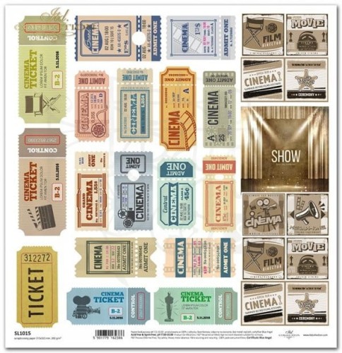 Papier 30x30 Magia kina retro bilety do kina SL1015 ITD Collection