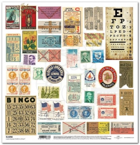 Papier 30x30 Ulotne chwile stare znaczki bilety SL1056 ITD Collection