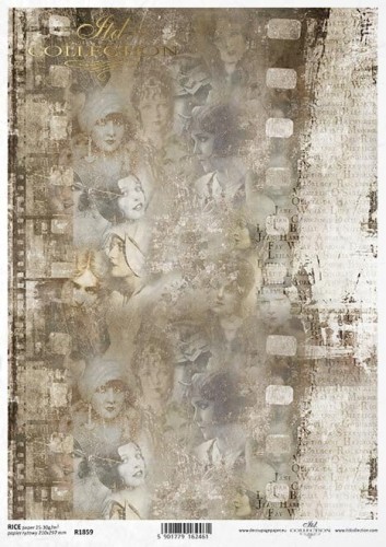 Papier ryżowy A4  Magia kina, klisza, sepia  R1859 ITD Collection