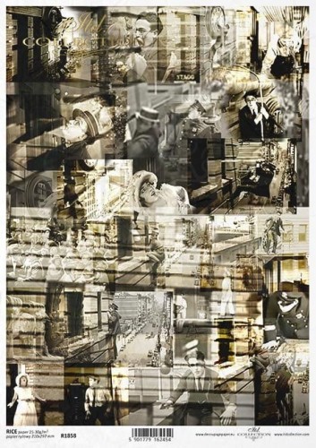 Papier ryżowy A4 Magia kina, stare kino R1858 ITD Collection