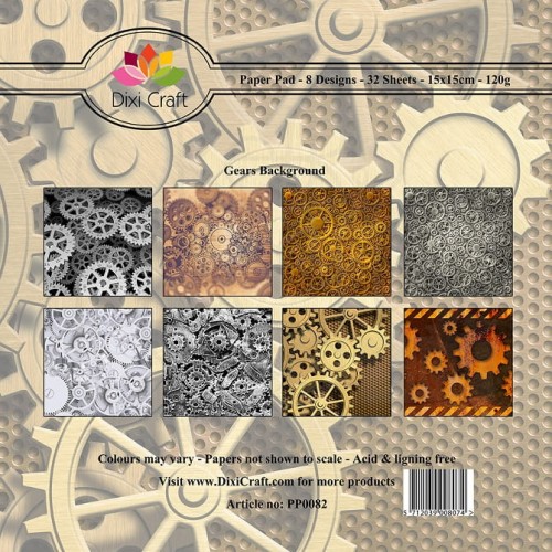 Papiery Dixi 15x15cm Gears Background Tła z trybikami PP0082 Dixi Craft