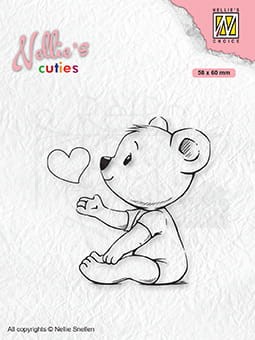 Stempel akrylowy Miś z serduszkiem NCCS009 Nellie's Choice