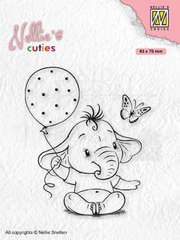 Stempel akrylowy Słonik z balonem NCCS007 Nellie's Choice