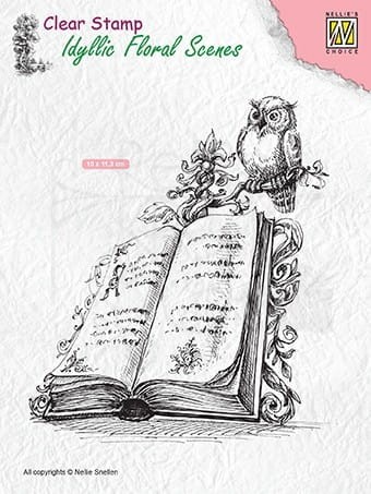 Stempel akrylowy Książka z sową IFS013 Nellie's Choice