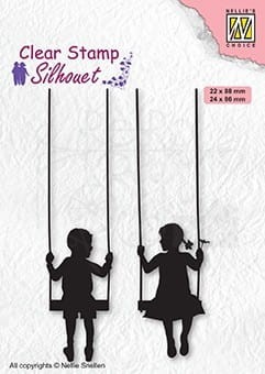 Stempel akrylowy Dzieci na huśtawce SIL076 Nellie's Choice