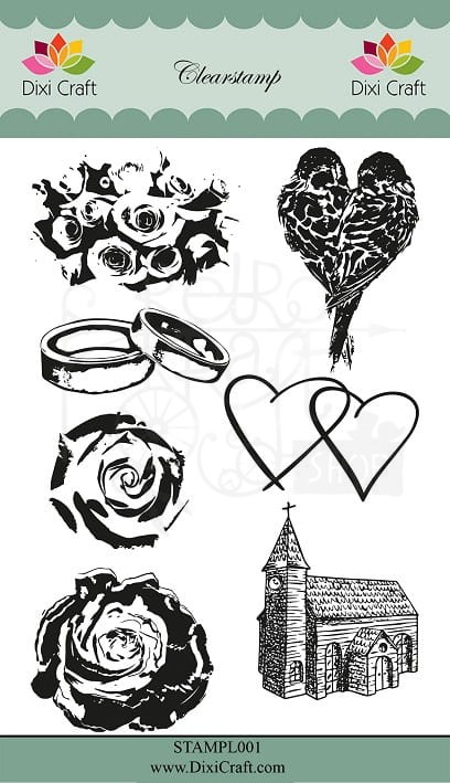 Stempel akrylowy Mix ślubny, miłość STAMPL001 Dixi Craft