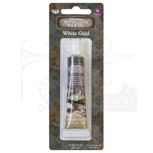 Wosk metaliczny 20ml White Gold Art Alchemy Metallique Wax Finnabair 964016 Prima