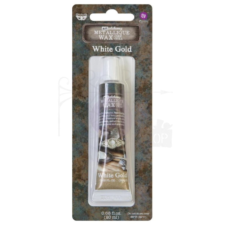 Wosk metaliczny 20ml White Gold Art Alchemy Metallique Wax Finnabair 964016 Prima