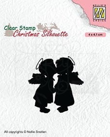 Stempel akrylowy Dwa całujące się aniołki CSIL012 Nellie's Choice