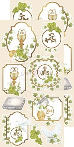 Zestaw dodatków do wycięcia 03 15,5x30,5cm Charming extras - Komunia Święta CC-DOD-CHE-03 Craft O'Clock