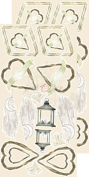 Zestaw dodatków do wycięcia 01 15,5x30,5cm Charming extras - Ślub CC-DOD-CHE-01 Craft O'Clock