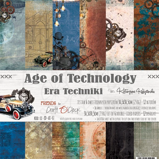 Zestaw papierów 30x30cm Age of Technology CC-ZD-AT-F7 Craft O'Clock