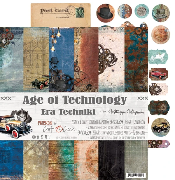 Zestaw papierów 30x30cm Age of Technology CC-ZD-AT-F7 Craft O'Clock