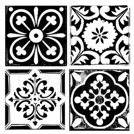 Maska szablon 18x18cm kafelki, Azulejo KSTDQ09 Stamperia