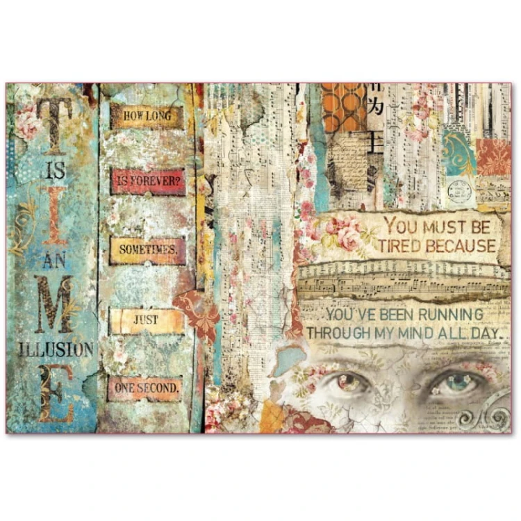 Papier ryżowy 48x33 Iluzja Czasu - Oczy DFS388 Stamperia