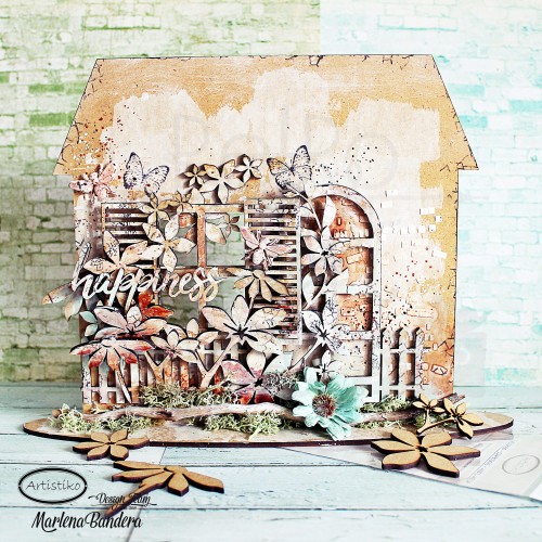 Happiness - napis HDF Artistiko