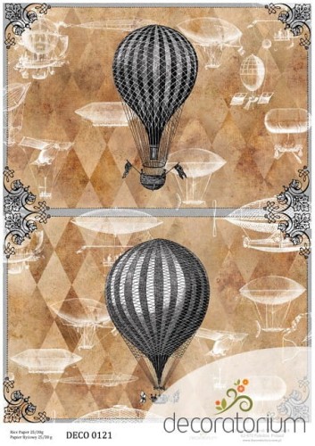 Papier ryżowy A4 balony, retro 0121 Decoratorium